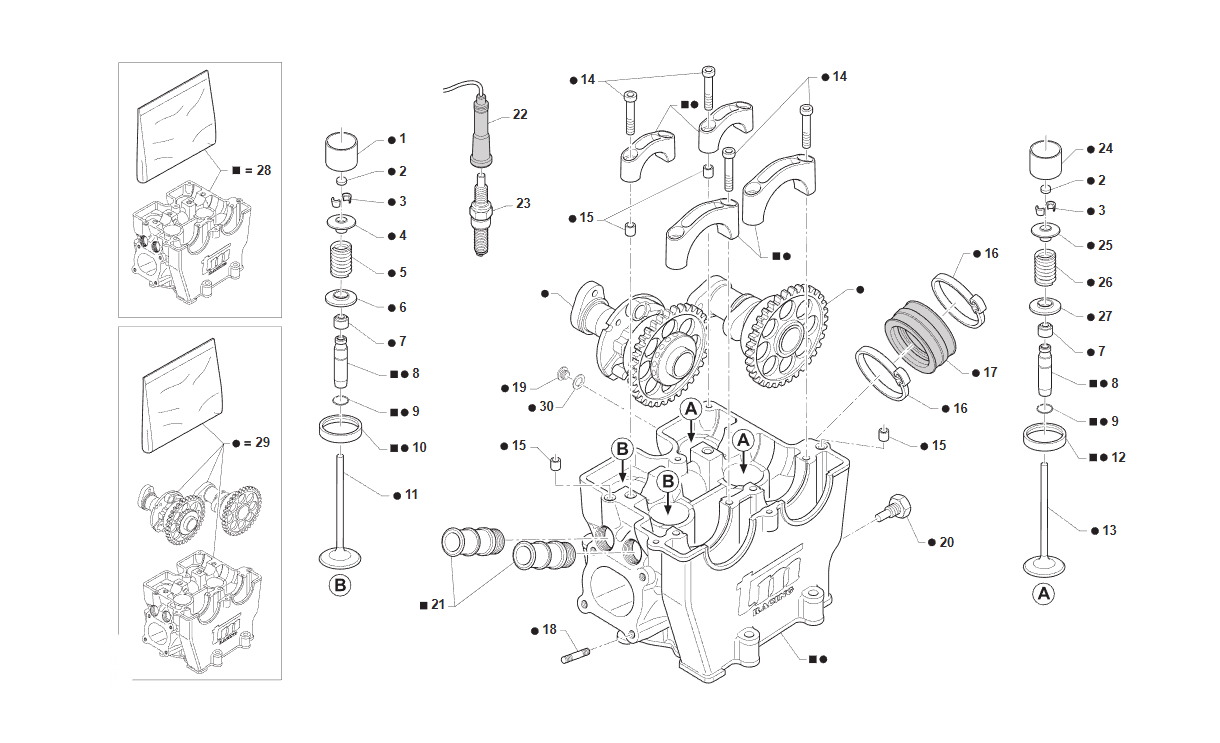 4T 450 FI SMX 2013/2014 - MOTORE - TESTA 833 40/33
